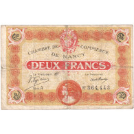 France, Nancy, 2 Francs, 1918, B, Pirot:87-25 - Chamber Of Commerce