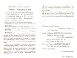 Anaïs Vanderzielen (1905-1981) - Images Religieuses