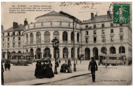 CPA 35 - RENNES (Ille Et Vilaine) - 146. Le Théâtre - Ed. A. Dechelette (tram) - Rennes