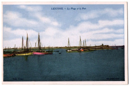 CPA 29 - LESCONIL (Finistère) - La Plage Et Le Port - Coll. Cossec - Lesconil