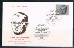 GERMANIA  1964. Dietrich Bonhoeffer, Busta  Con Annullo Commemorativo Fdc. - 1961-1970