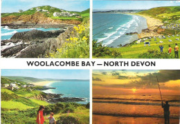 SCENES FROM WOOLACOMBE BAY, NORTH DEVON, ENGLAND. Circa 1983 USED POSTCARD My6 - Autres & Non Classés