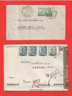 2 Lettres:  Correa Aires Madrid 8.juin 1943 Et 1945 / CENSURE - Bolli Di Censura Repubblicana