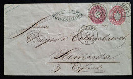 Sachsen 1864, Umschlag BURGSTADT 14/VI/64 Nummerngitterstempel 62 Zusatzfrankatur - Saxe