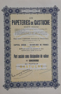 Les Papeteries De Gastuche - Part Sociale - 1949  - (commune De Grez_Doiceau) - Industrie