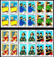 FRANCE 2007 THE VOYAGE OF TINTIN BLOCK OF 4 IN COMPLETE SET MNH - Comics