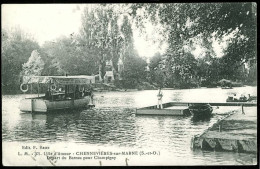 94 - T2516CPA - CHENNEVIERES SUR MARNE - Départ Du Bateau Pour CHAMPIGNY - Bon état - VAL-DE-MARNE - Chennevieres Sur Marne