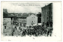 43 - B3597CPA - TENCE - Place De La Mairie Un Dimanche - Très Bon état - HAUTE-LOIRE - Otros & Sin Clasificación