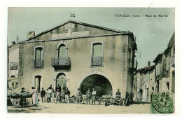 30 - B5602CPA - VERGEZE - Place Du Marché - Très Bon état - GARD - Autres & Non Classés