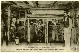 71 - T16777CPA - MONTCEAU LES MINES - Arrivee Au Fond - Cage Chargee D'un Cheval - Très Bon état - SAONE-ET-LOIRE - Montceau Les Mines