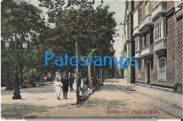 228649 SPAIN ESPAÑA CADIZ SQUARE PLAZA DE MINA & RAILROAD POSTAL POSTCARD - Andere & Zonder Classificatie