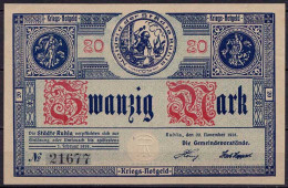 Ruhla 20 Mark 1918 Kriegs-Notgeld AUNC    (ca853 - Autres & Non Classés