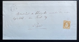 N°13 10c BISTRE NAPOLEON / CHATILLON SUR INDRE POUR PARIS / 14 JANV 1859 / LSC / ARCHIVE DE CHAZELLES - 1849-1876: Période Classique