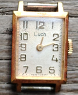 RUSSIA-USSR-LUCH,LADY WATCH,GOLD FILLED,WITHOUT BRACELET - Relojes Ancianos