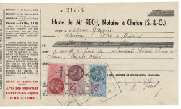 Facture , Document , Courrier : étude De Me Rech , Notaire à Chatou Seine & Oise  - France . - 1950 - ...