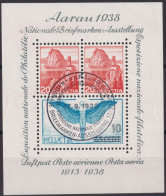 1938 Block Aarau Zum: W11,Mi: Bl.4,ⵙ 17.9.1938 Nationale Briefmarkenausstellung - Oblitérés