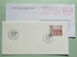 Università Torino, A.m. 14-7-1999 E FDC 3-6-2004, VI Cent. Fondazione, 3 Cartoline Post., 3 Tariffe, Ema,meter (64) - Maschinenstempel (EMA)