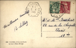 1949  CAD HEXAGONAL PERLE " CAUREL 22 " Sur Gandon 5f Vert + 3f Rouge - Cartas & Documentos