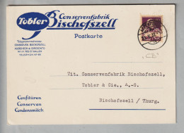 Schweiz Tellbrust 1932-05-20 Postkarte Mit 10Rp.Tellbrust Mit Perfin "CB" Conservenfabrik Bischofszell "Tobler" - Lettres & Documents