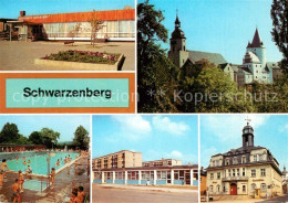 73030547 Schwarzenberg Erzgebirge Gaststaette Roter Loewe Schloss Kirche Freibad - Schwarzenberg (Erzgeb.)