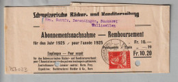 CH Privatganzsache Streifband 1925-01-30 # PS Bo 23 - Entiers Postaux