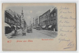 39108508 - Mondscheinkarte Wien. Mariahilferstrasse Mit Pferdetram Und Kutschen Gelaufen Kleiner Knick Oben Links, Sons - Otros & Sin Clasificación