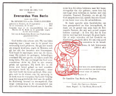 DP Everardus Van Berlo / Rogiers ° Melsele Beveren Waas 1872 † 1961 - Devotion Images