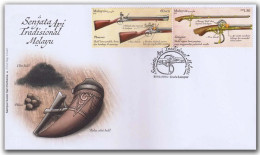 Malaysia 2024 Traditional Firearm,Ammunition,Gun,Powder,Long Barreled ,Fire,Set Of 2,FDC,Cover (**) - Malasia (1964-...)