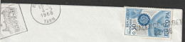 FRANCE. Cachet Linéaire Manuel Valence D'Agen Sur N° 1521. Lettre De Lavaur  Timbre Non Oblitéré Au Départ. Petit Prix. - Manual Postmarks