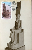 X0515 Egypt, Maximum Card 2001, Statue Du Roi Amon Protegeant Le Roi Tutankamun - Egyptologie