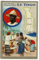 Carte Illustrée Publicitaire 'Lion Noir" Colonies Françaises "Le Togo" Dos Non Cp, Texte Historique - Cartes Géographiques