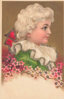 N°25041 - Carte Fantaisie Avec Paillettes - Clapsaddle - Enfant De Profil - Otros & Sin Clasificación