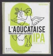 Etiquette De Bière Ipa    -  Brasserie  L'Aoucataise  à  Arreau   (65) - Bière