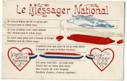 Le Messager National, Rubans Bleu, Blanc, Rouge Et Tricolore Courrier Du Coeur, Circ, Cachet Convoyeur Hirson à Maubeuge - Patriottiche