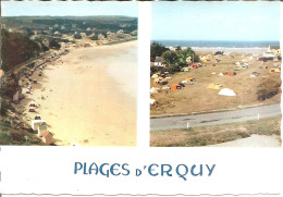 PLAGES D'ERQUY (22) La Plage De Caroua Et Le Terrain De Camping  CPSM GF - Erquy