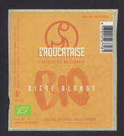 Etiquette De Bière  Blonde Bio  -  Brasserie  L'Aoucataise  à  Arreau   (65) - Beer