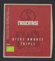 Etiquette De Bière  Ambrée Triple  -  Brasserie  L'Aoucataise  à  Arreau   (65) - Beer