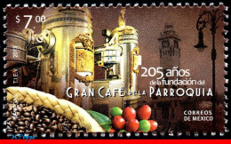 Ref. MX-2837 MEXICO 2013 - GRAND CAFE D LA PARROQUIA, 205TH ANNIV., COFFEE, MNH, FOOD, DRINKS 1V Sc# 2837 - México