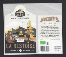 Etiquette De Bière  Stout  -  La Nestoise  -  Brasserie  Des Pics  à  Saint Laurent De Neste   (65) - Beer