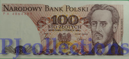 POLAND 100 ZLOTYCH 1986 PICK 143e UNC - Pologne