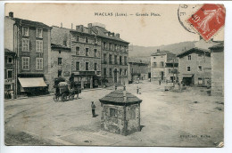 CPA Voyagé 1909 * MACLAS Grande Place  ( Avec Le Poids Public + Attelage ) Hivert Editeur - Otros & Sin Clasificación