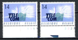 BE  2427  XX   ----  Télécom '91 / Genève   --  N° De Planche 1 Et 2 - 1991-2000