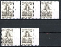 BE  2066  XX   ----  Francs-Maçons De Belgique  --  N° De Planche 1 à 5 - 1981-1990