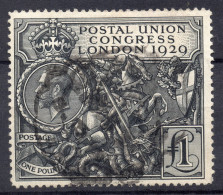 GRANDE BRETAGNE- GB 1929 PUC KGV - £ 1 NEGRO - SG438 - YVERT 183 - OBLITERE -  USED - Used Stamps