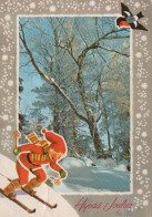 PAPÁ NOEL Feliz Año Navidad Vintage Tarjeta Postal CPSM #PAV676.ES - Kerstman