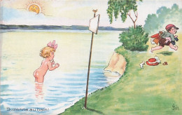 Illustrateur Signé  Sch - Suzanne Au Bain - 1900-1949