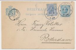 Briefkaart G. 28 A-krt. / Bijfrank. Duitsland - Rotterdam 1890 - Interi Postali