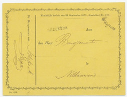 Naamstempel Abbekerk - Wognum 1887 - Briefe U. Dokumente
