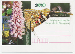 Postal Stationery Portugal 2010 Butterfly - Altri & Non Classificati
