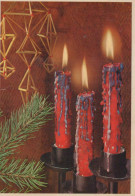 Happy New Year Christmas CANDLE Vintage Postcard CPSM #PAW342.GB - Nieuwjaar